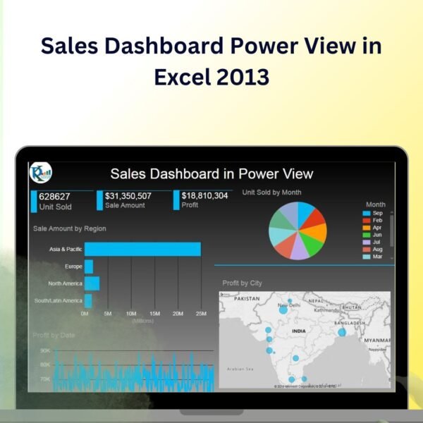 Sales Dashboard Power View in Excel 2013