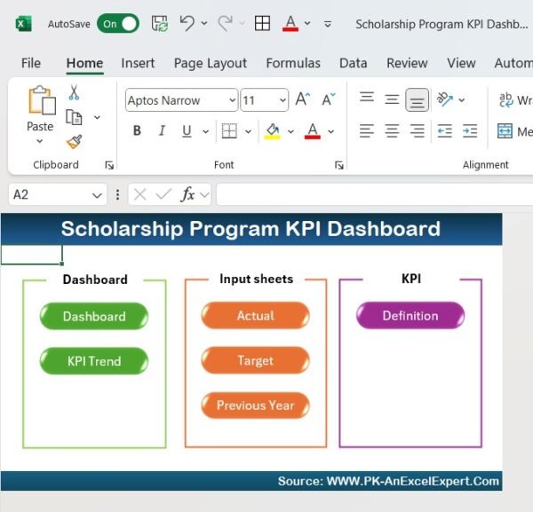 Scholarship Program KPI Dashboard in Excel - Image 2