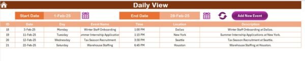 Seasonal Hiring Calendar in Excel - Image 7