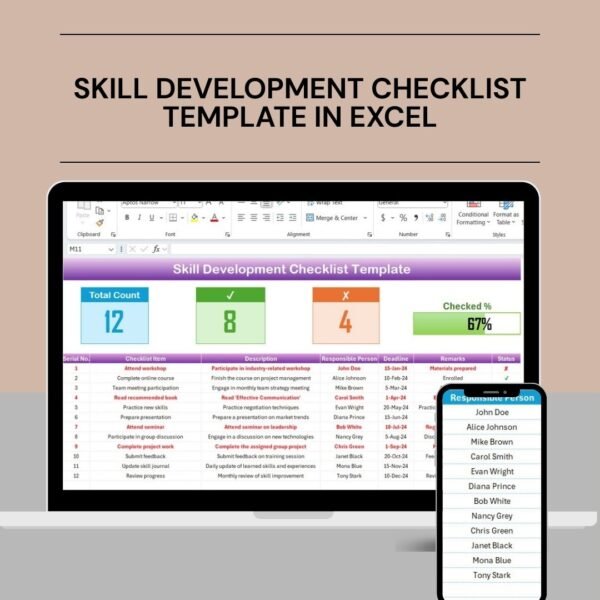 Skill Development Checklist Template in Excel