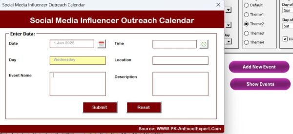 Social Media Influencer Outreach Calendar in Excel - Image 4