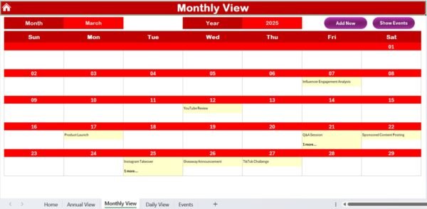 Social Media Influencer Outreach Calendar in Excel - Image 5