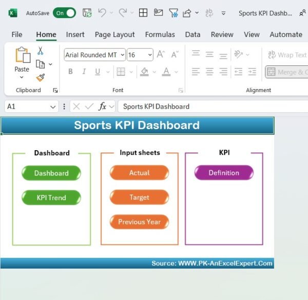 Sports KPI Dashboard in Excel - Image 2