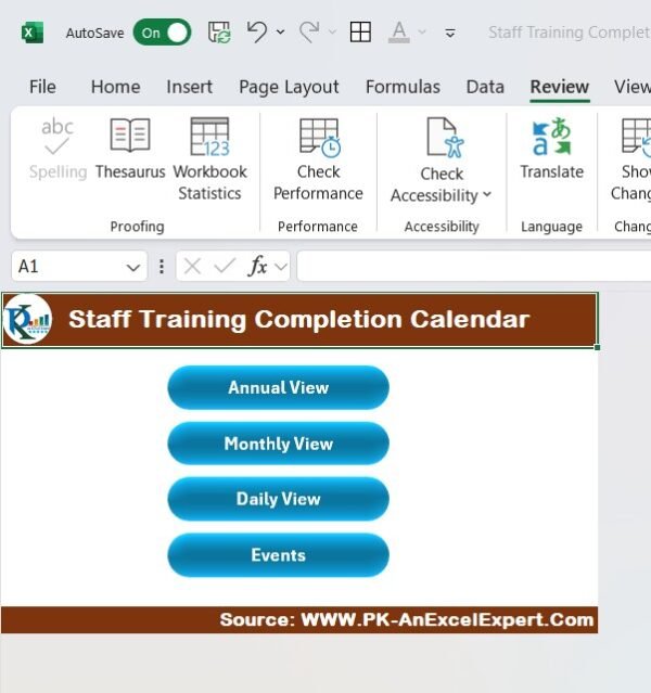 Staff Training Completion Calendar in Excel - Image 2