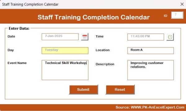 Staff Training Completion Calendar in Excel - Image 9