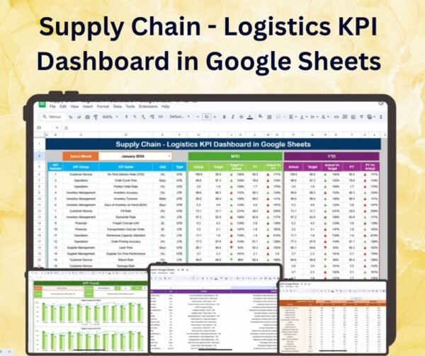 Supply Chain - Logistics KPI Dashboard in Google Sheets