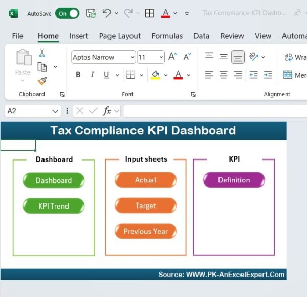 Tax Compliance KPI Dashboard  in Excel - Image 3