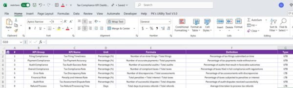 Tax Compliance KPI Dashboard  in Excel - Image 8