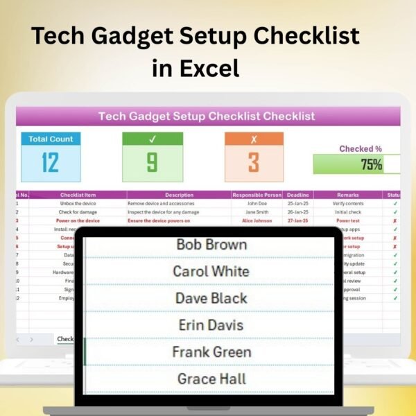 Tech Gadget Setup Checklist in Excel