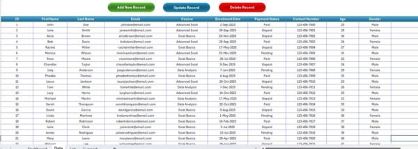 Training Enrolments Tracker in Excel - Image 4