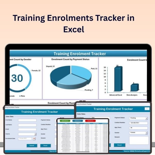 Training Enrolments Tracker in Excel