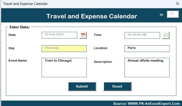 Travel and Expense Calendar in Excel - Image 10