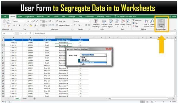 VBA User form for Segregate data into multiple worksheets - Image 2