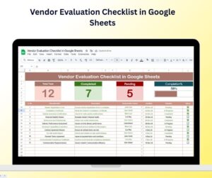 Vendor Evaluation Checklist in Google Sheets - Next Gen Templates