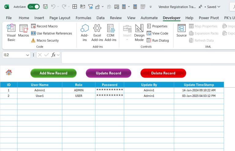 Vendor Registration Tracker in Excel - Next Gen Templates