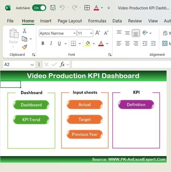 Video Production KPI Dashboard in Excel - Image 2