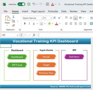 Vocational Training KPI Dashboard in Excel - Next Gen Templates