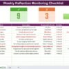 Weekly Reflection Monitoring Checklist in Excel - Image 2