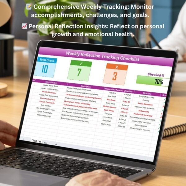 Weekly Reflection Tracking Checklist in Excel