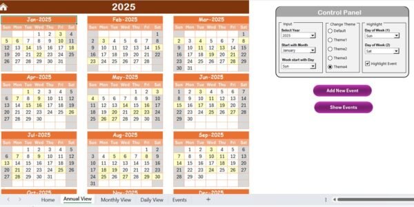 Wellness Program Schedule Calendar in Excel - Image 3