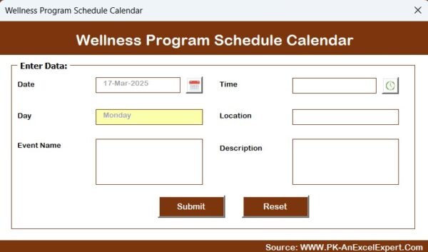 Wellness Program Schedule Calendar in Excel - Image 9