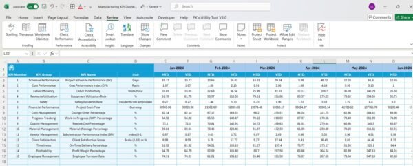 Construction KPI Dashboard in Excel - Image 6