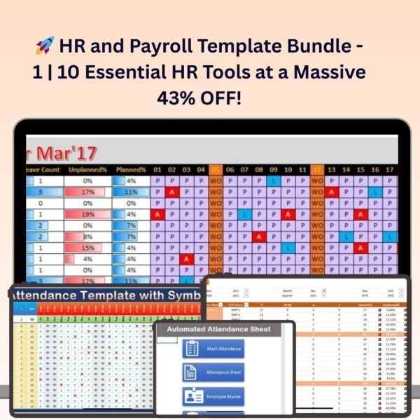 🚀 HR and Payroll Template Bundle - 1 | 10 Essential HR Tools at a Massive 43% OFF!