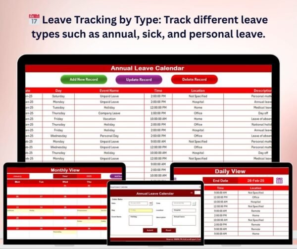 Annual Leave Calendar in Excel