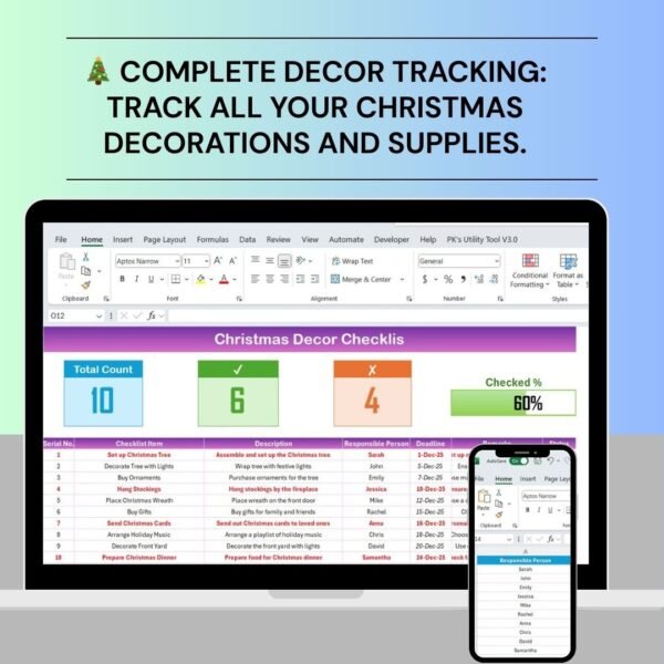 Christmas Decor Checklist in Excel