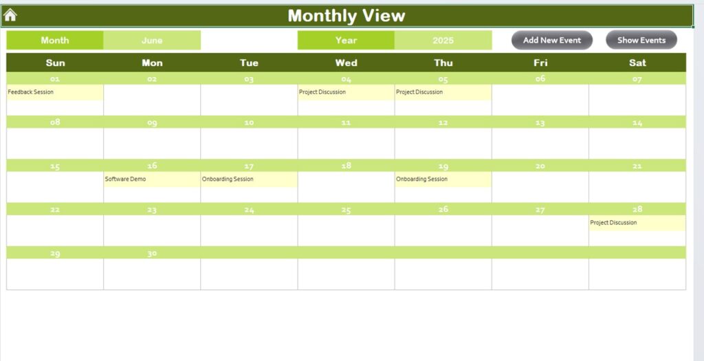Client Date Client Appointment Calendar in Excel - Next Gen Templates