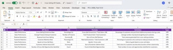 Cross-Selling KPI Dashboard in Excel - Image 8