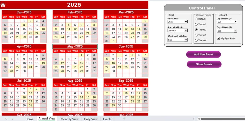 Customer Service Remote Work Calendar in Excel - Next Gen Templates