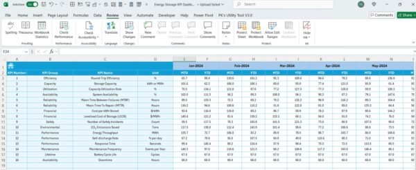 Energy Storage KPI Dashboard in Excel - Image 6