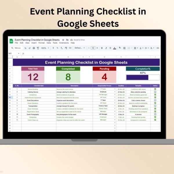 Event Planning Checklist in Google Sheets