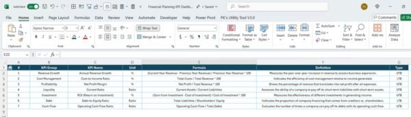 Financial Planning KPI Dashboard in Excel - Image 8