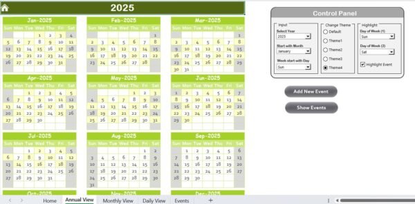 HR Remote Work Calendar in Excel - Image 3