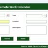 HR Remote Work Calendar in Excel - Image 5