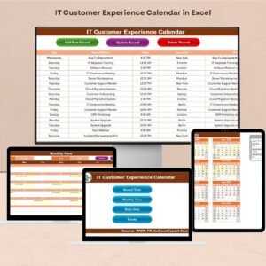 IT Customer Experience Calendar in Excel