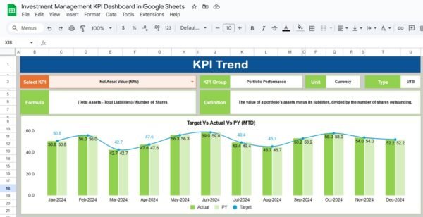 Investment Management KPI Dashboard in Google Sheets - Image 3