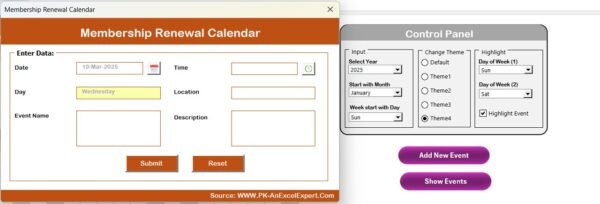 Membership Renewal Calendar in Excel - Image 5