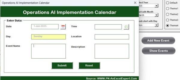 Operations AI Implementation Calendar in Excel - Image 5