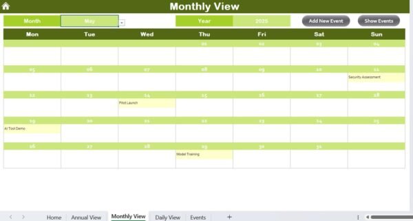Operations AI Implementation Calendar in Excel - Image 6