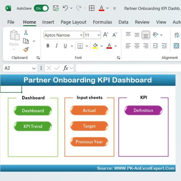 Partner Onboarding KPI Dashboard in Excel - Image 2