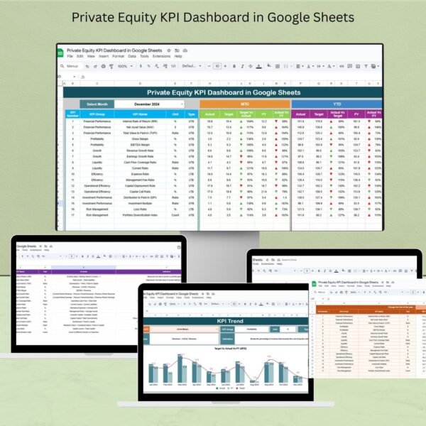 Private Equity KPI Dashboard in Google Sheets