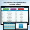 Procurement Customer Experience Calendar in Excel
