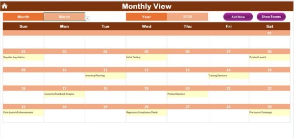 Product Development Calendar in Excel - Image 6