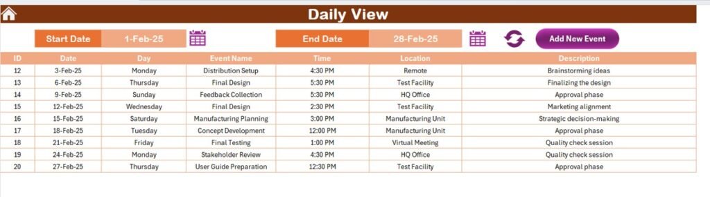 Product Development Calendar in Excel - Next Gen Templates