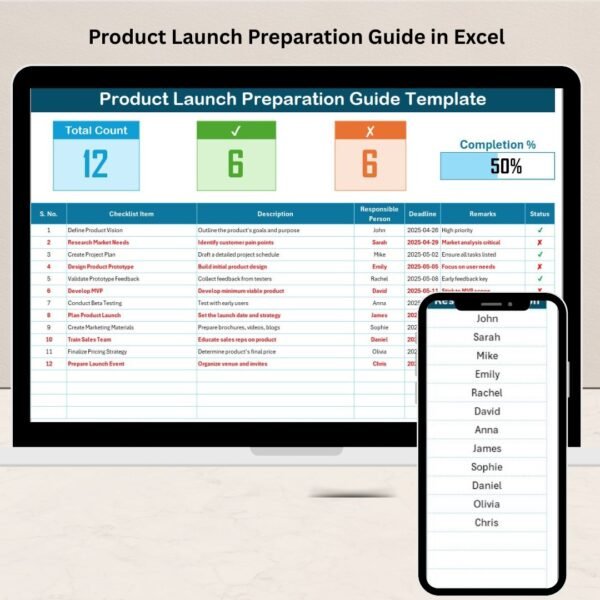 Product Launch Preparation Guide in Excel