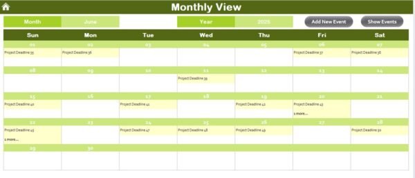 Project Deadline Calendar in Excel - Image 5
