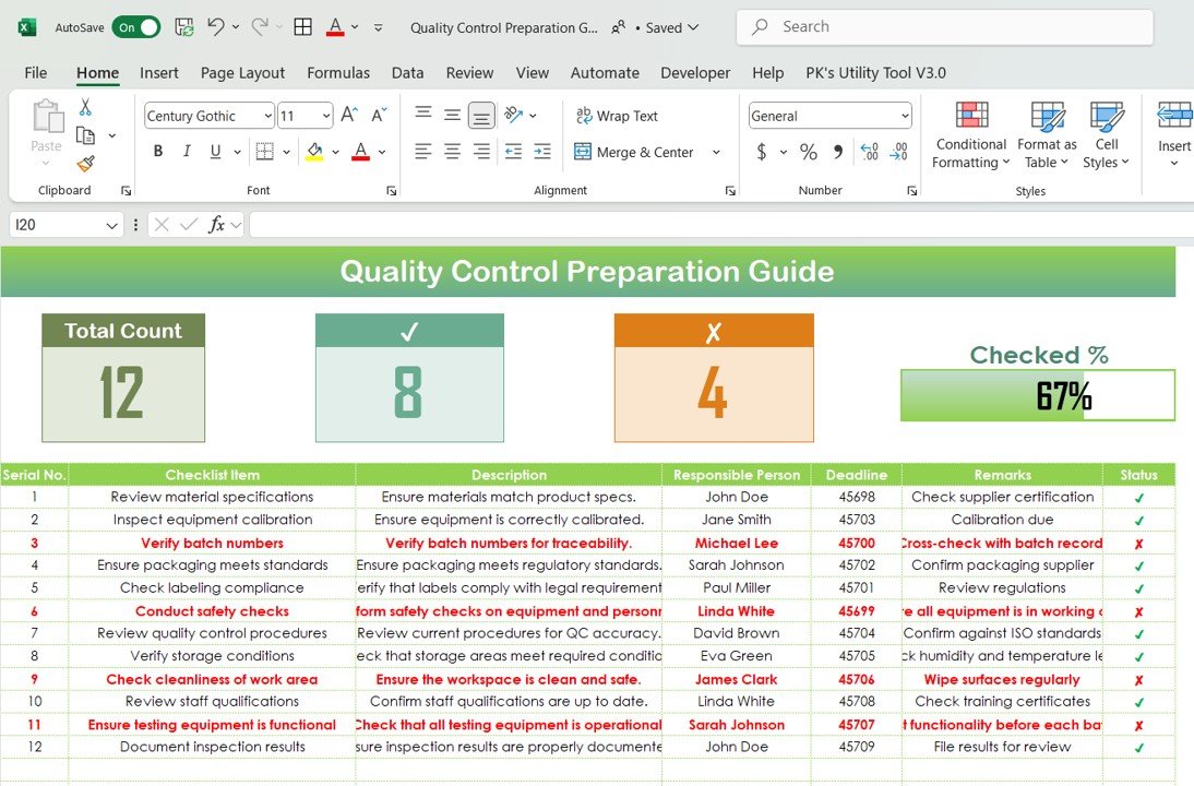Quality Control Preparation Guide Checklist